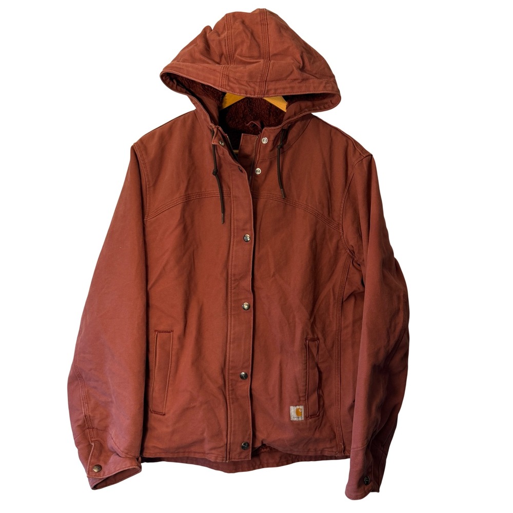 Carhartt Womens Sherpa Lined Sandstone Sierra Jacket Rose Terracotta 100667 M